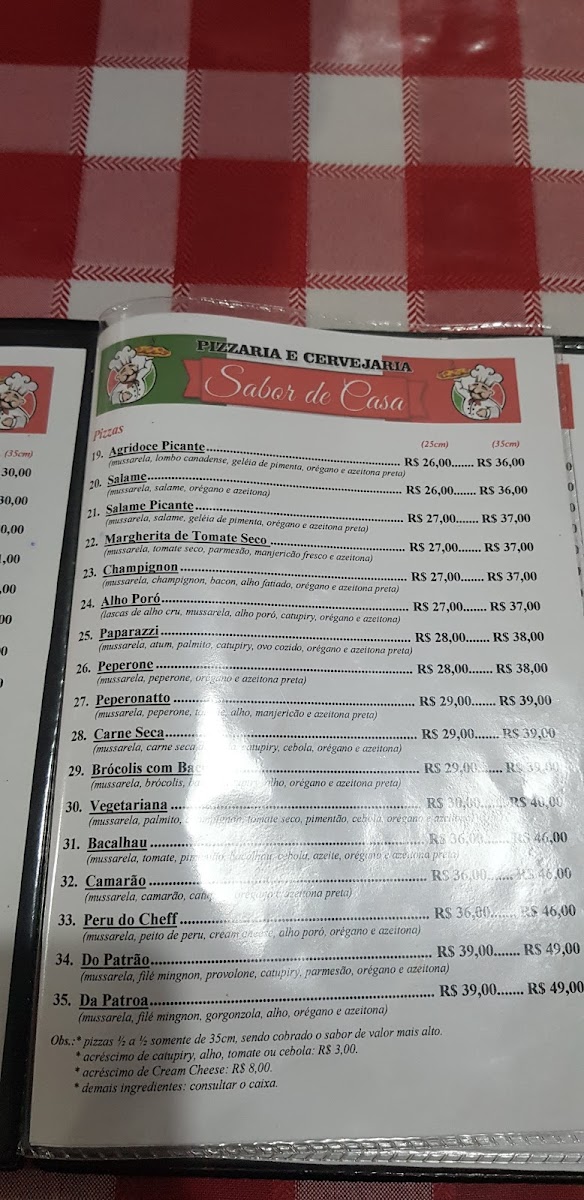 Menu Pizzaria Sabor De Casa-7